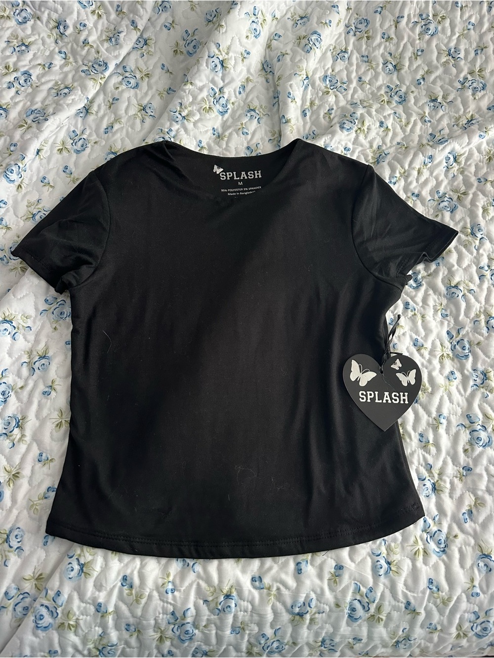 Splash Black Short-Sleeve Crewneck Tee
